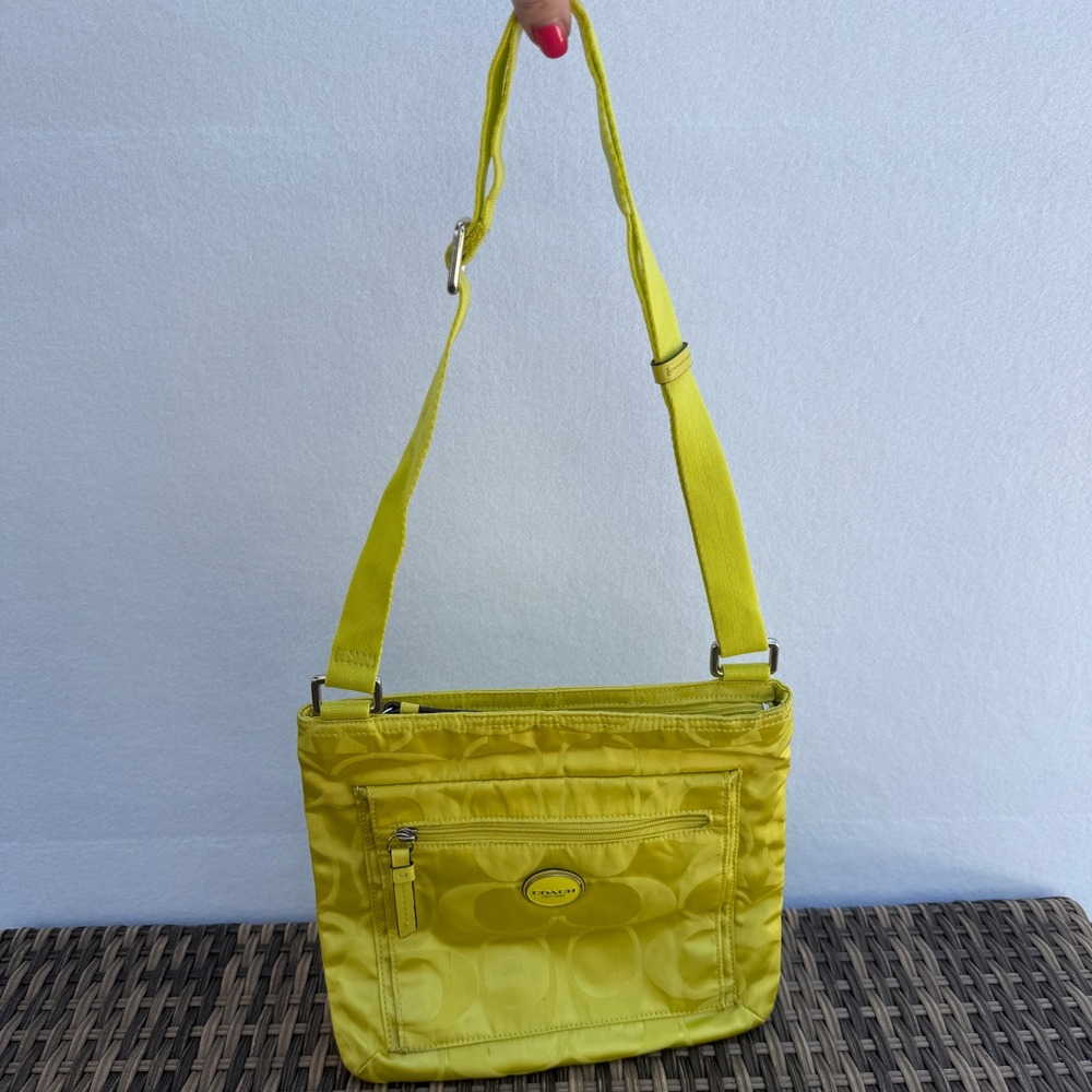 Coach Y2K Getaway Nylon File Crossbody Bag F77408 Citrine Signature